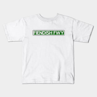 Fiendish Fwy Street Sign Kids T-Shirt